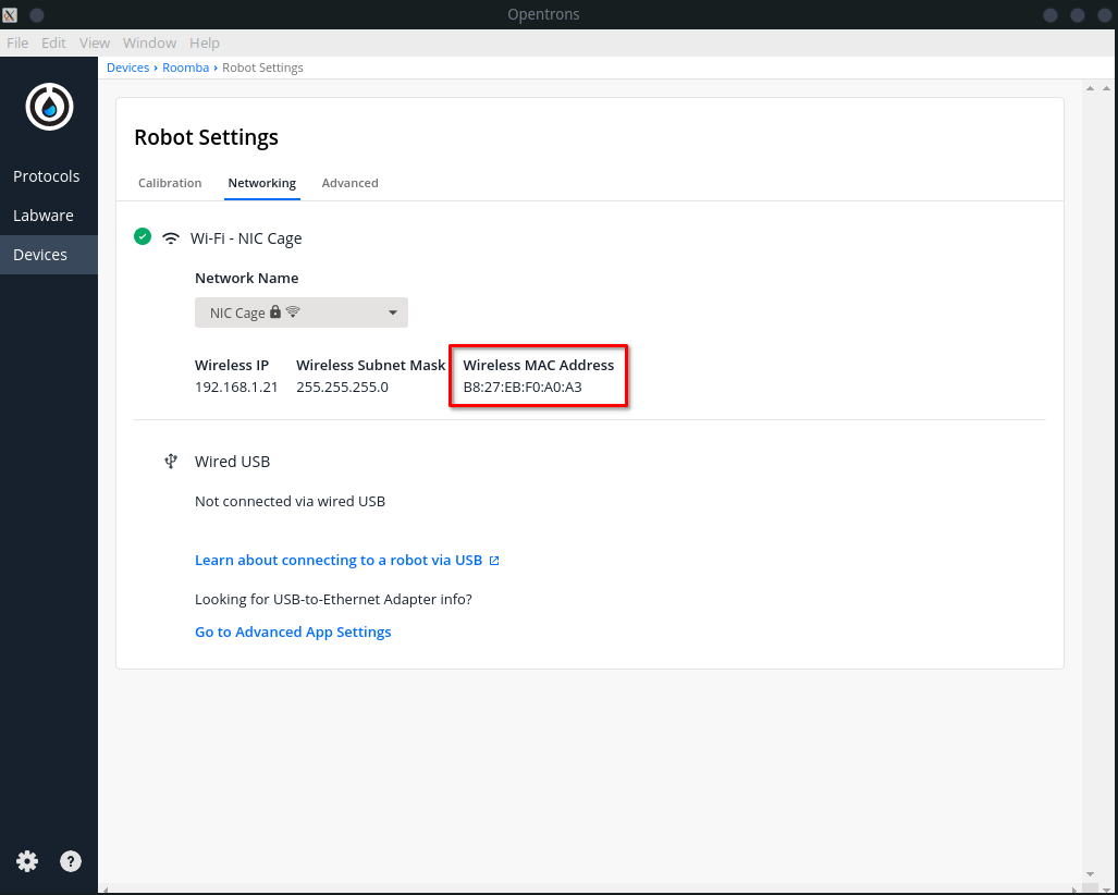 Manually adding a robot's IP address